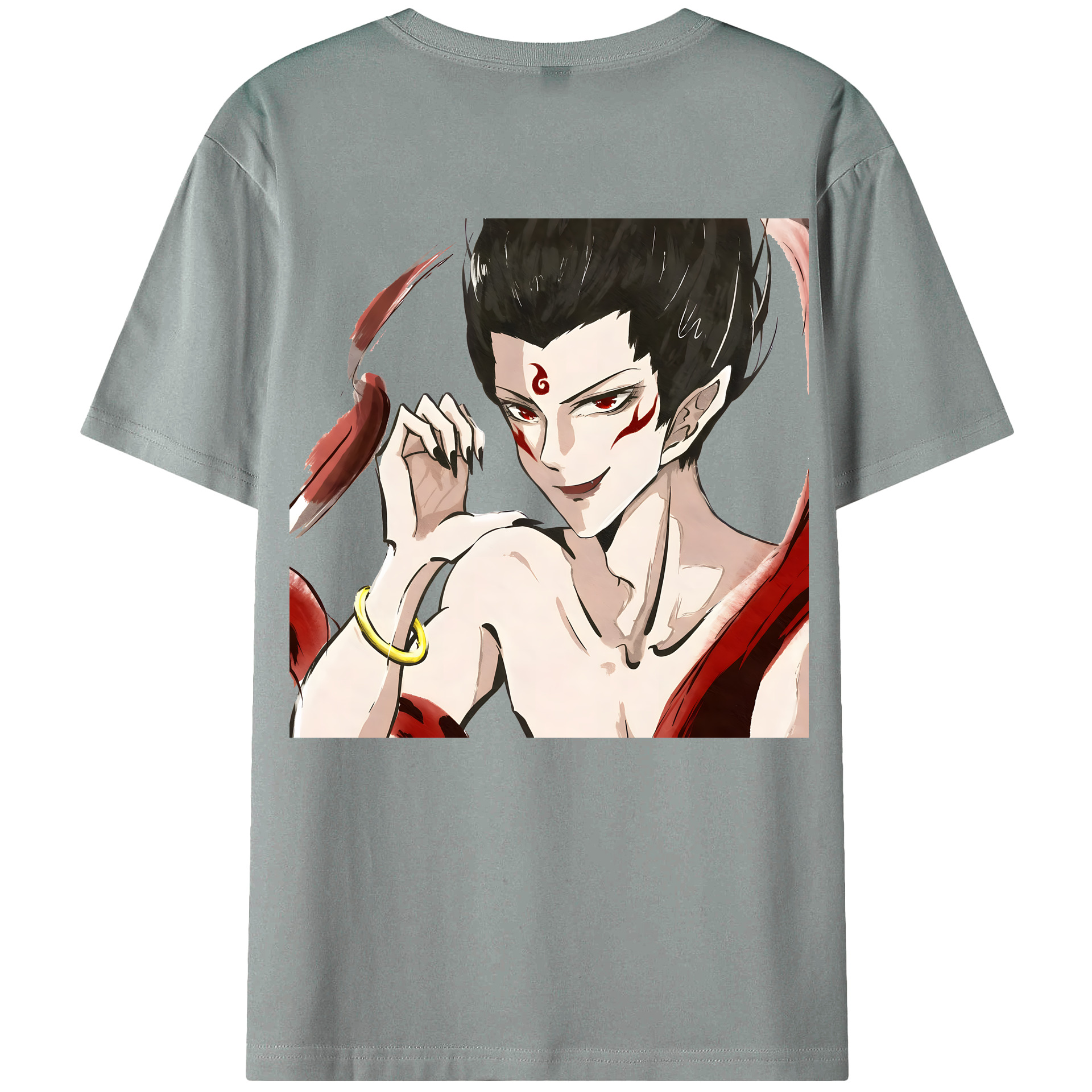 （画像用） Ne Zha 2 ナタ 魔童の大暴れ 綿100％ メンズ半袖Tシャツ（バックプリント） 通気性